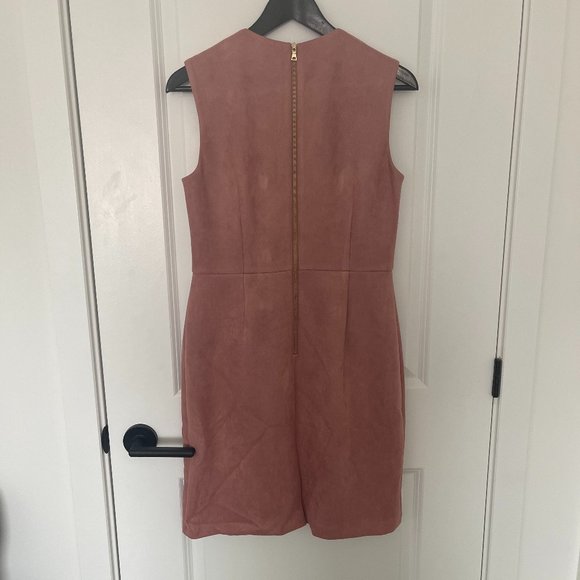 Tahari Suede Sheath Sleeveless Dress - Picture 3 of 4